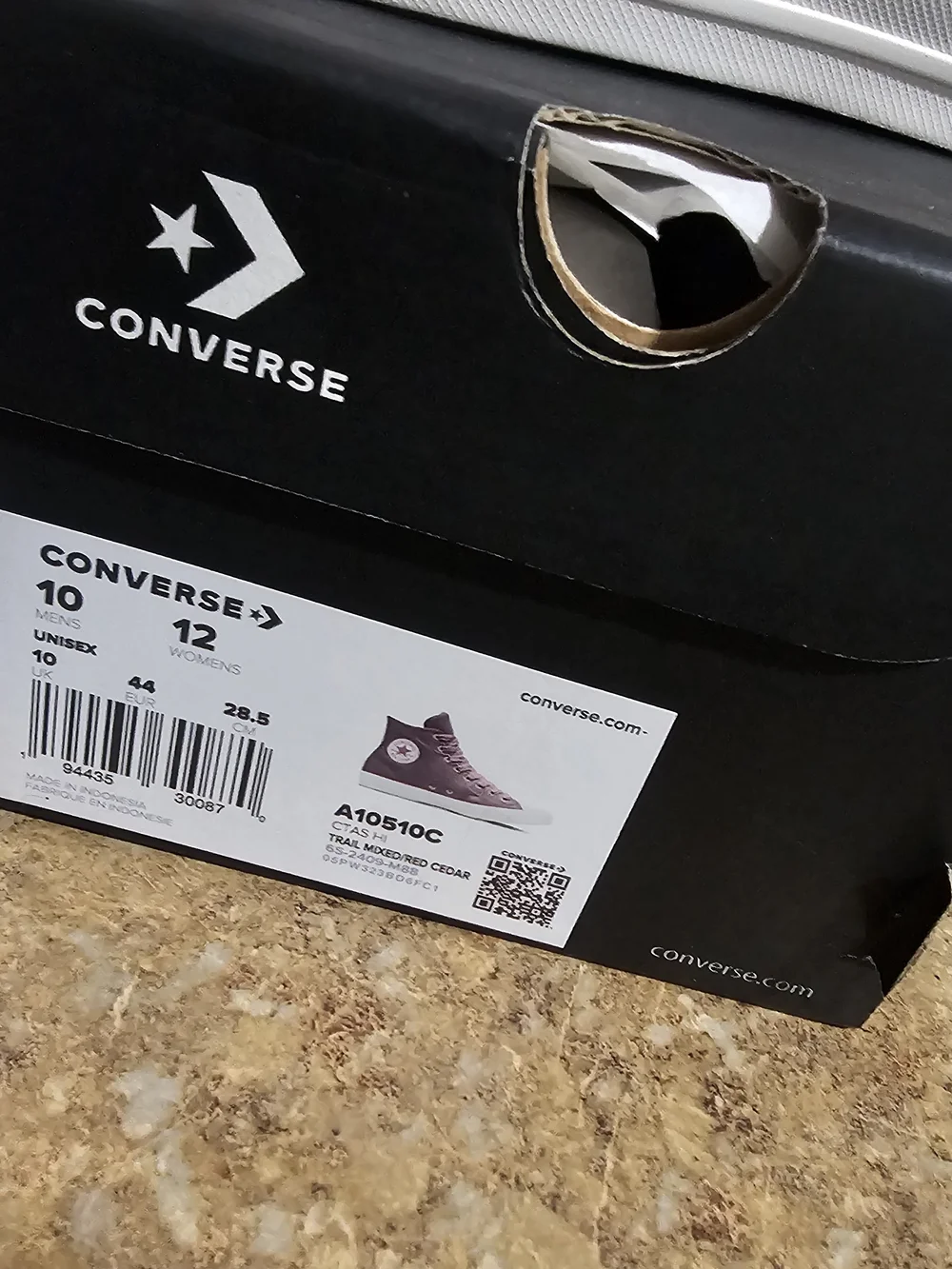 Converse High-Top Sneakers in Deep Maroon and White